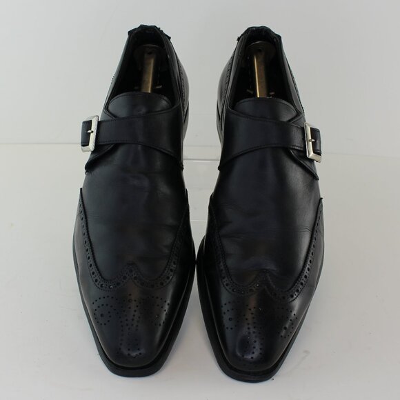 Crockett & Jones Chadwick Black Leather Monk Strap Dress Shoes (8 US) - Picture 4 of 12